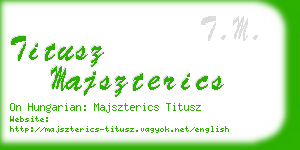 titusz majszterics business card